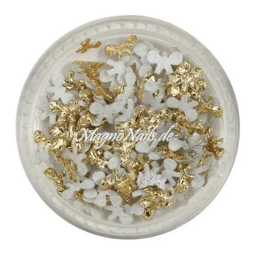 3D Einlegemotive - Shapes - Schleifen gold 5 mm Nail Art Soft Einleger