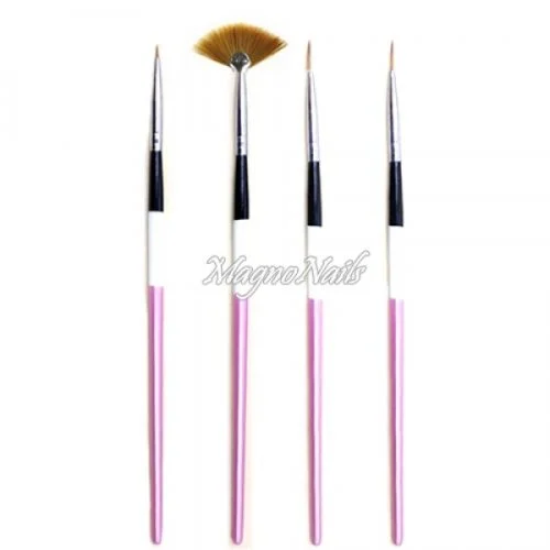 Nail Art Pinsel Set 4 -Teilig Nagelpinsel Nägel Nagelstudio Zubehör Günstig Schnäppchen