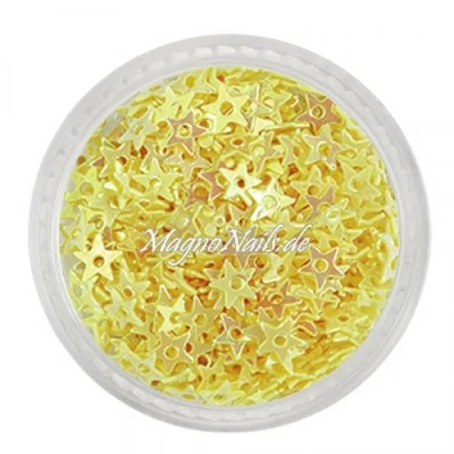 Glitter Shapes - Einlegemotive - Sternchen gelocht gelb Nail Art Nails Nagel Nögel Nailart Einleger