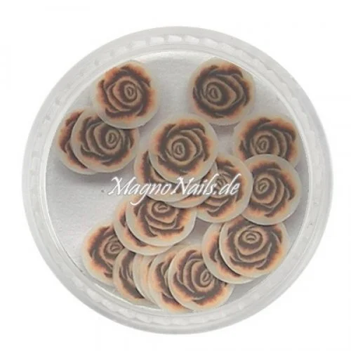 Einlegemotive - Fimo Shapes - Rosen dunkelbraun Nail Art Nails Nagel Nögel Nailart