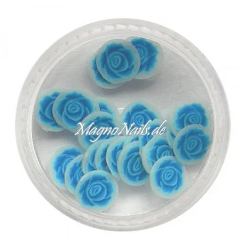 Einlegemotive - Fimo Shapes - Rosen himmelblau Nail Art Nails Nagel Nögel Nailart