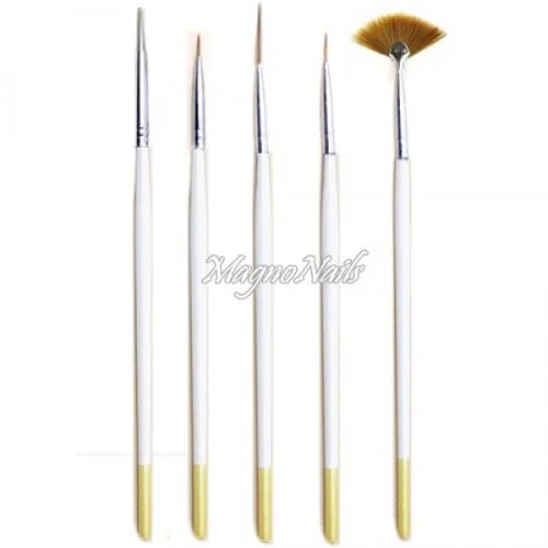 Nail Art Pinsel Set 5 -Teilig Nagelpinsel Nägel Nagelstudio Zubehör Günstig Schnäppchen