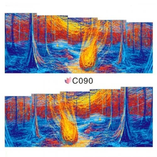 2D Nail Art One Stoke Sticker