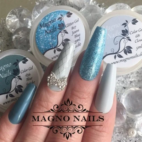 Naildesign Ideen - Blau Nägel Hellblau Overlay