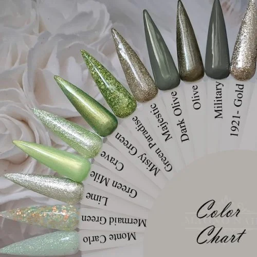 Olivgrün Grün Militär Grün Glitter Gliter Farbpalette Farbkarte UV Gele