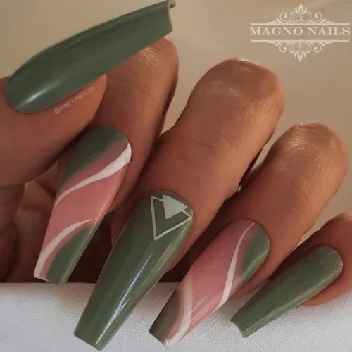 Oliv Grün Militär Herbstnägel Nageldesign Ideen - Nails