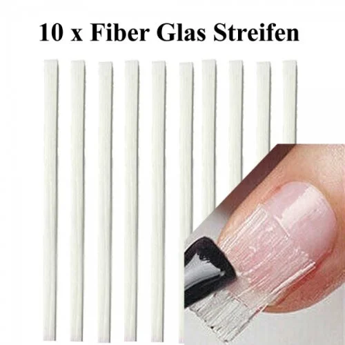Fiber Glas Streifen 10-Teilig Nails Nagel Nögel Nailart