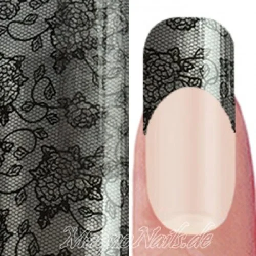 Nail Art Transfer Folie 1m - Nail Foil - Lace Black Nagelfolie Nageldesign Folie Tranferfolie Nailart
