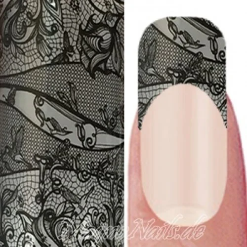 Nail Art Transfer Folie 1m - Nail Foil - Lace Black Nagelfolie Nageldesign Folie Tranferfolie Nailart