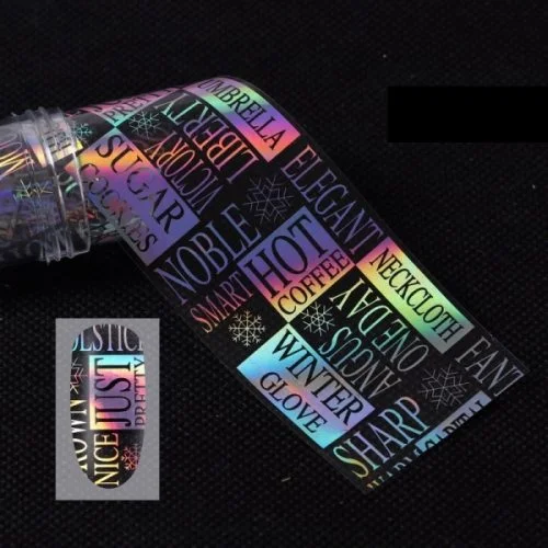 Nail Art Transfer Folie 1m - Nail Foil - Holographic Nagelfolie Nageldesign Folie Tranferfolie Nailart