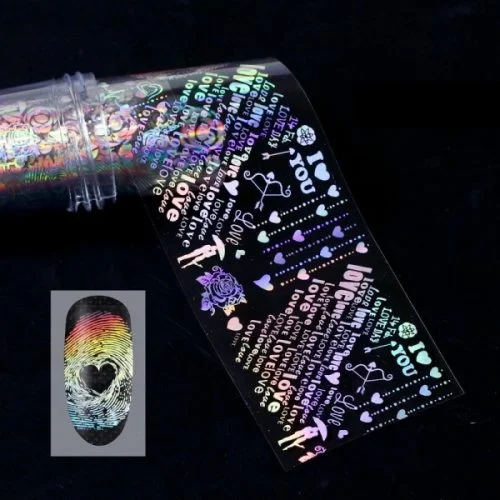 Nail Art Transfer Folie 1m - Nail Foil - Holographic Nagelfolie Nageldesign Folie Tranferfolie Nailart