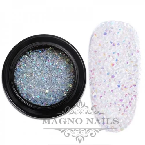 3D Micro Glas Strasssteine - Crystal AB rund Ministrasssteine Nailart Nail Art