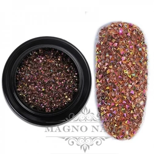 3D Micro Glas Strasssteine - Brown AB rund Ministrasssteine Nailart Nail Art