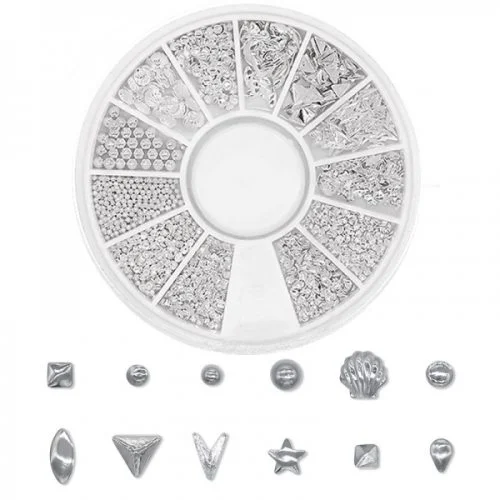 3D - Einlegemotive - Overlays silber Nail Art Nailart Schmuck