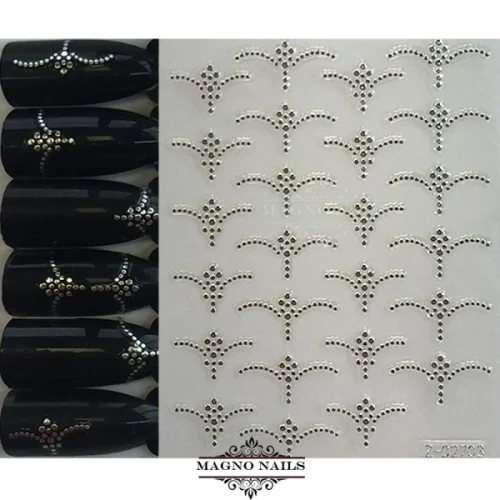 3D Metallic Nail Sticker - silber Seblstklebende Aufkleber Nagelsticker Nagelaufkleber