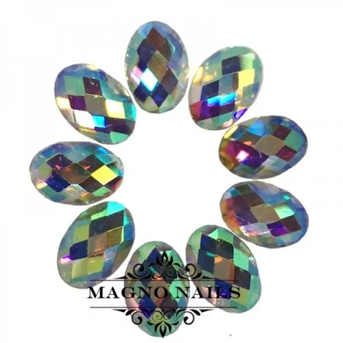 Overlay - Glas Strasssteine - Oval 4 x 6mm - Crystal Nageldesign Nägel Schmuck Nails 