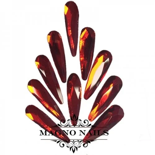 Overlay - Glas Strasssteine - Tropfen 3 x 10mm - rot Nageldesign Nägel Schmuck Nails 