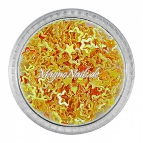 Glitter Shapes - Einlegemotive - Blumen / Sterne orange Nail Art Nails Nagel Nögel Nailart Einleger