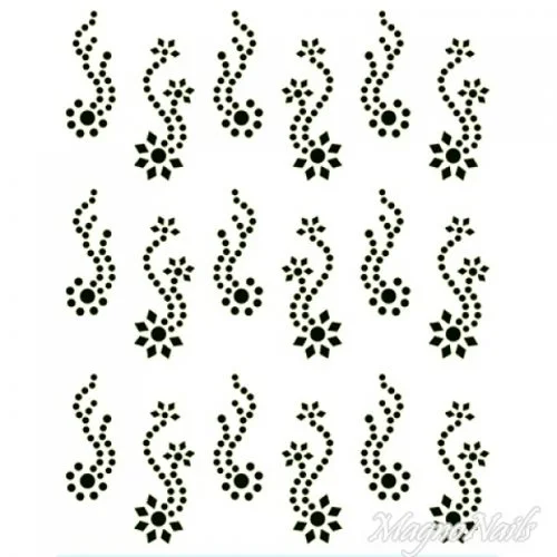 Crystal Nail Sticker - Bindis - schwarz Strasssteine Strass Aufkleber selbstklebende Nailart Nail art