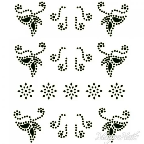 Crystal Nail Sticker - Bindis - schwarz Strasssteine Strass Aufkleber selbstklebende Nailart Nail art