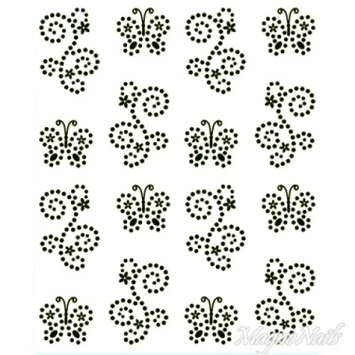 Crystal Nail Sticker - Bindis - schwarz Strasssteine Strass Aufkleber selbstklebende Nailart Nail art