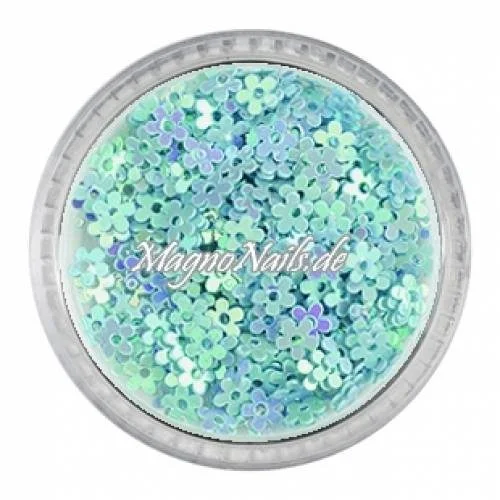 Glitter Shapes - Einlegemotive - Blumen hellblau gelocht Nail Art Nails Nagel Nögel Nailart Einleger