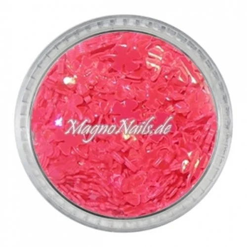 Glitter Shapes - Einlegemotive - Kleeblätter korallenrot Nail Art Nails Nagel Nögel Nailart Einleger