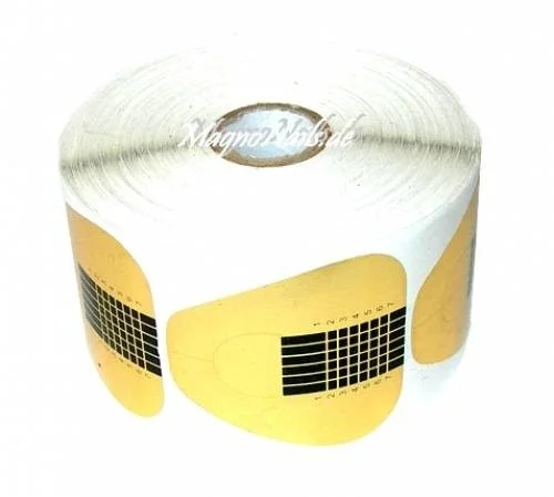 Modellierschablonen gold extra breit - 500 Stück Verlängerung Schablone Nail Nagelstudio Nägel Werkzeug Nagelwerkzeug