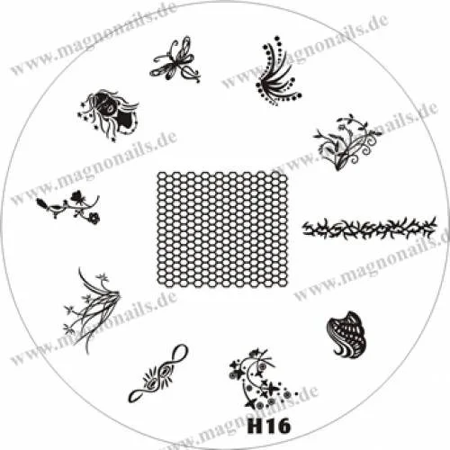 Nail Stamping Schablone H16