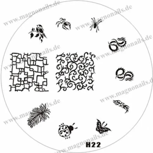 Nail Stamping Schablone H22