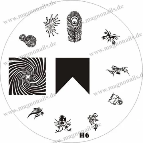 Nail Stamping Schablone H 6