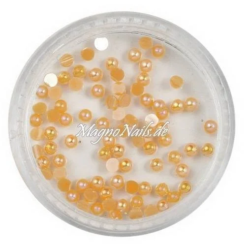 Nail Art Einlegemotive - Halbperlen orange AB Nägel Nails Nailart Nageldesign Nagel Glitzersteine