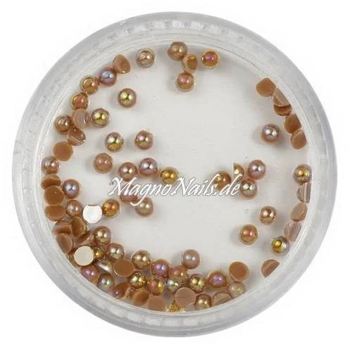 Nail Art Einlegemotive - Halbperlen braun AB Nägel Nails Nailart Nageldesign Nagel Glitzersteine