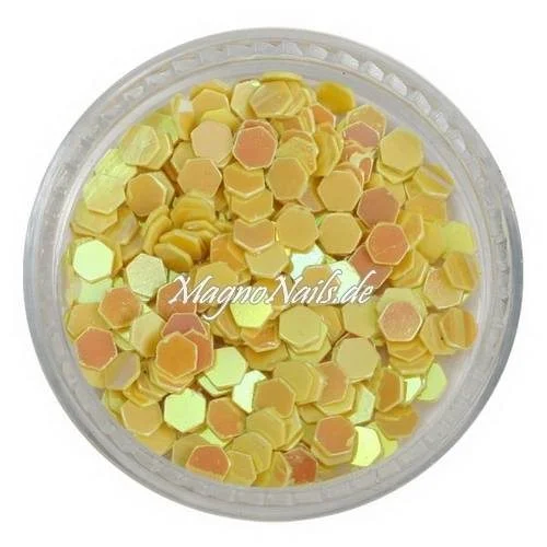 Glitter Shapes - Einlegemotive - hexagon gelb Nail Art Nails Nagel Nögel Nailart Einleger