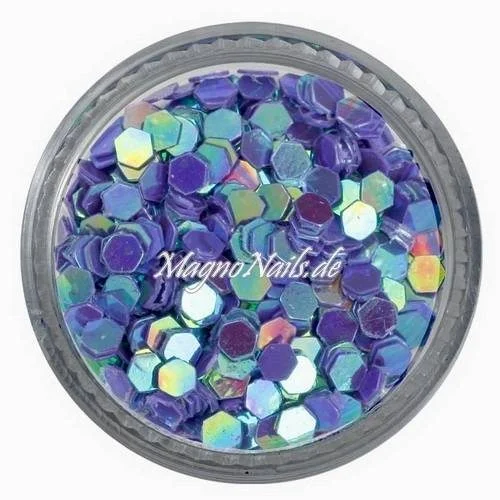 Glitter Shapes - Einlegemotive - hexagon lila Nail Art Nails Nagel Nögel Nailart Einleger