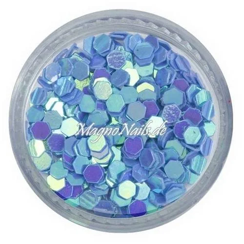 Glitter Shapes - Einlegemotive - hexagon blau Nail Art Nails Nagel Nögel Nailart Einleger