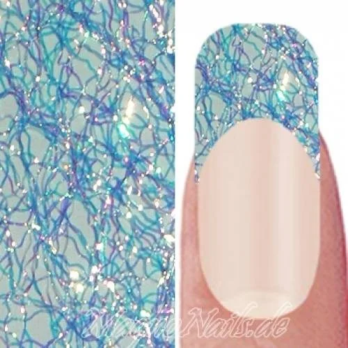 Nail Art Einlegemotive Netz - Laser Lace - Sky Blue fein Nägel Nails Nailart Nageldesign Nagel Glitzer