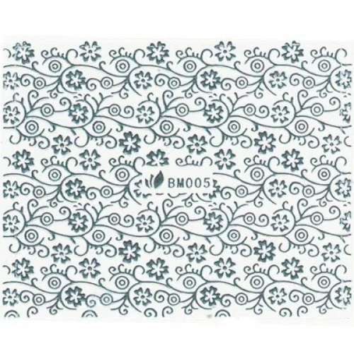 3D Metallic Sticker - silber Seblstklebende Aufkleber Nagelsticker Nagelaufkleber