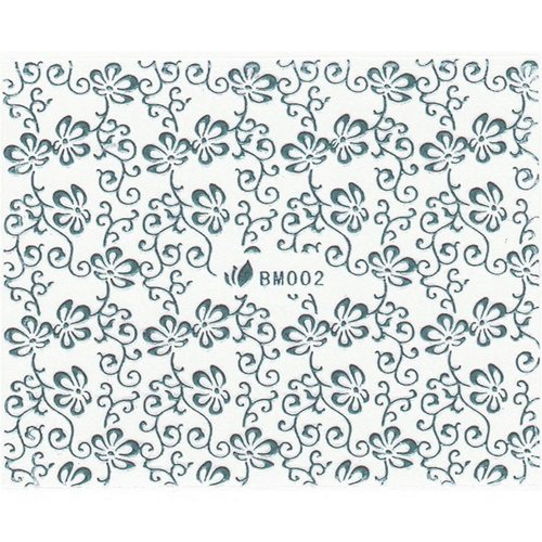 3D Metallic Sticker - silber Seblstklebende Aufkleber Nagelsticker Nagelaufkleber