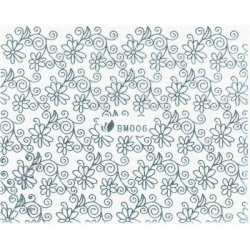 3D Metallic Sticker - silber Seblstklebende Aufkleber Nagelsticker Nagelaufkleber