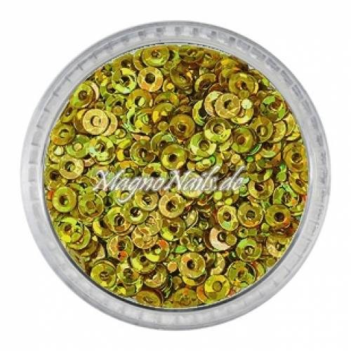 Nail Art Shapes gold hologramm rund gelocht Nailart Nails Nägel Schmuck Einleger Einlegemotive Nageldesign