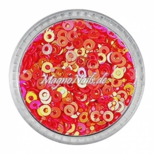 Nail Art Shapes korallenrot rund gelocht Nailart Nails Nägel Schmuck Einleger Einlegemotive Nageldesign