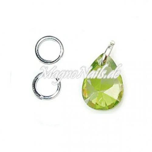 Nail Piercing Tropfen - grün Nageldesign Nägel Schmuck Nails 