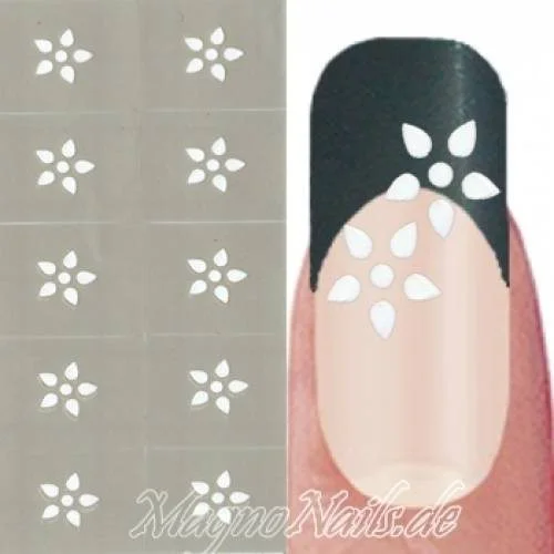 Nail Art Schablone - Nagellack Sticker Airbrush Nail Aufkleber selbstklebend
