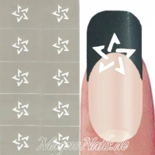 Nail Art Schablone - Nagellack Sticker Airbrush Nail Aufkleber selbstklebend