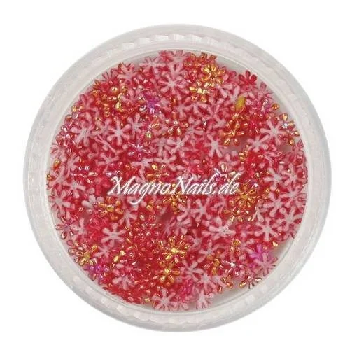 3D Einlegemotive - Shapes - Schneeflocken rot
