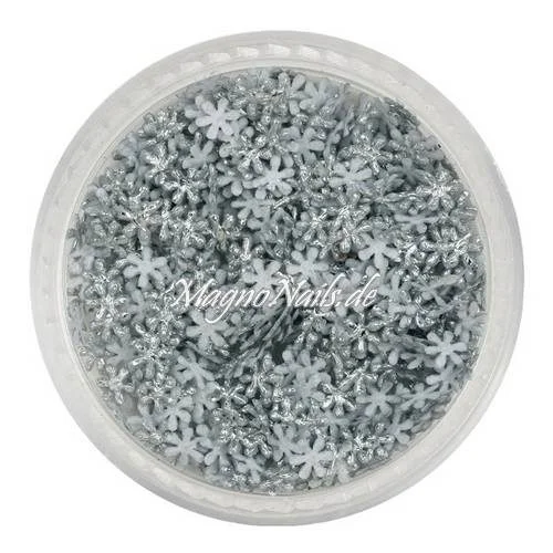 3D Einlegemotive - Shapes - Schneeflocken silber