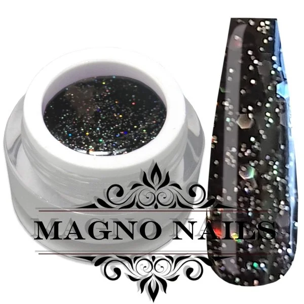 Sehr geckendes Schwarzes Glitzer Gel mit Pailettten