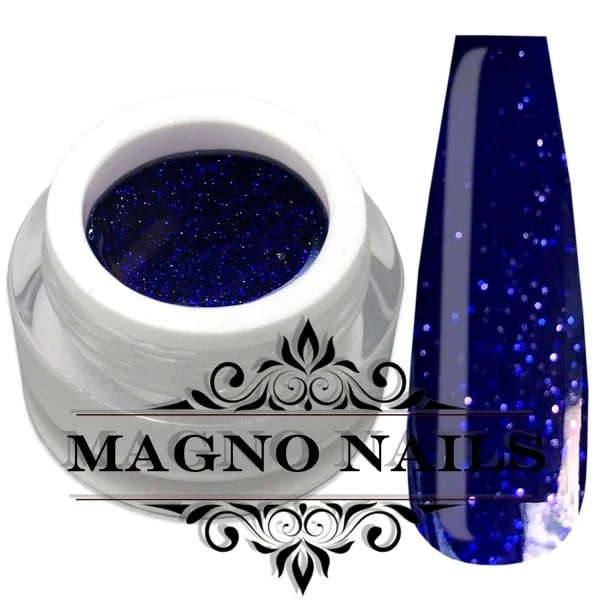 Königsblaue Glitter Gel deckend