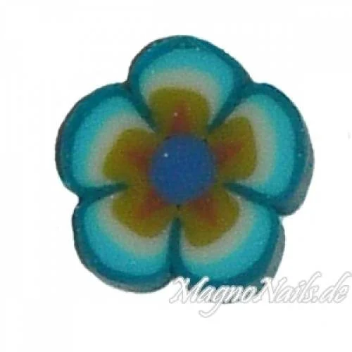Fimo Stange - Blume türkis-braun